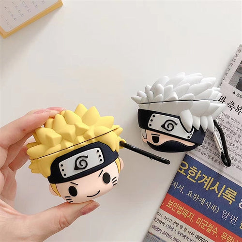 Anime Cute Q Naruto Sasuke Case For AirPods 1 2 Pro Charge Box Soft Silicone Wireless Bluetooth Earphone protective Cover Coque