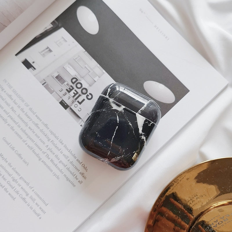 Earphone Case For Airpods 2 Case Luxury Marble Hard Headphone Case Protective Cover Accessories